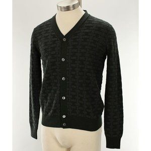 RODA Gray Green BASKETWEAVE Slim Fit V Neck Cardigan Sweater MEDIUM Italy NWT